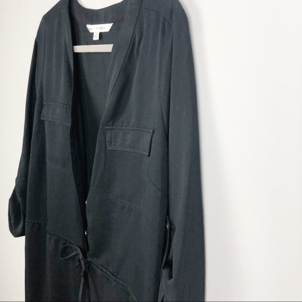 Max Studio | Drawstring Waist Button Front Dress L - image 4